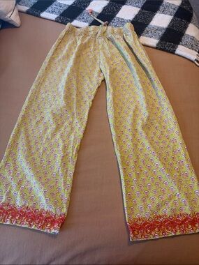 World market 100% cotton embroidered lounge/ pajama pants boho casual